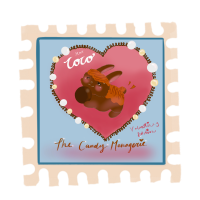 Brown bunny with a truffle stamp.